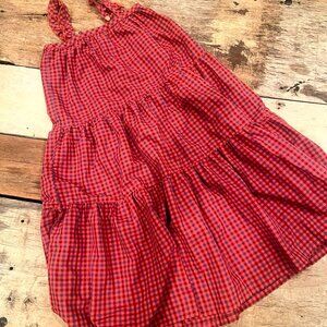 Pink Chicken Girls Plaid Maxi Dress 8Y